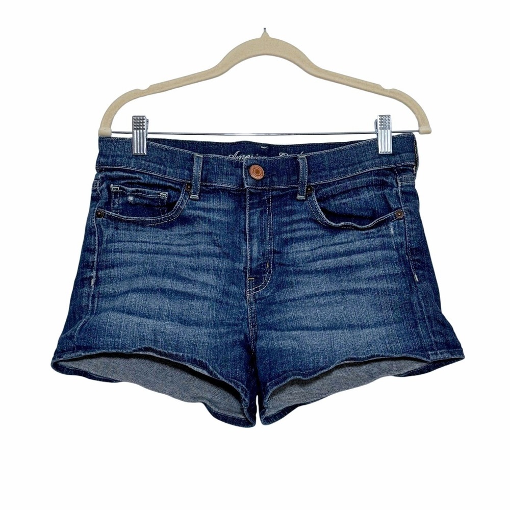 American Eagle Stretch Denim Shorts Women 10 Dark Wash Blue 3587 AEWM1107